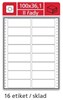 Obrázek Tabelační etikety s vodící drážkou jednořadé a dvouřadé - 100 x 36,1 mm dvouřadé 400 etiket / 25 skladů