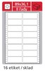 Obrázek Tabelační etikety s vodící drážkou dvouřadé - 89 x 36,1 mm dvouřadé 8000 etiket / 500 skladů