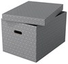 Obrázek Krabice úložná Esselte - L / šedá / 510 x 355 x 305 mm / s otvory / 3 ks